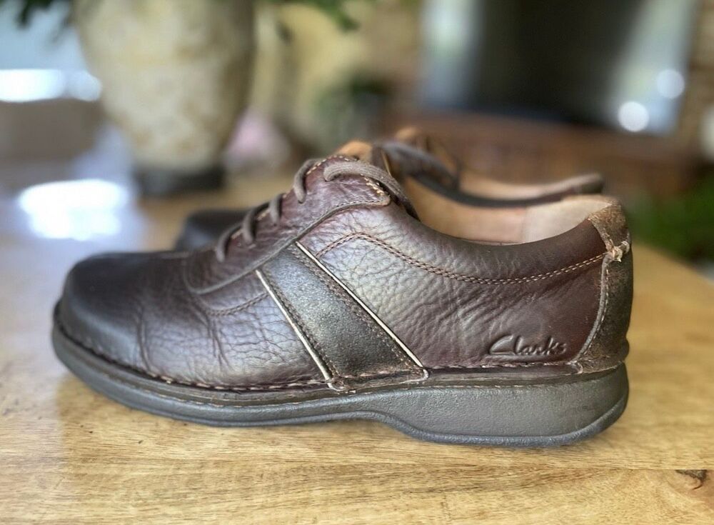 Clarks Men’s Brown Leather Lace-Up Casual Shoes Size 10M - Picture 3 of 10